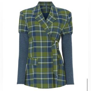 WEWOREWHAT Rib Sleeve Blazer